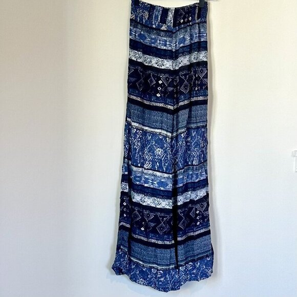 Ecote Blue Pasadena Boho Wide Leg Flare Pants - Size: XS - Picture 2 of 8